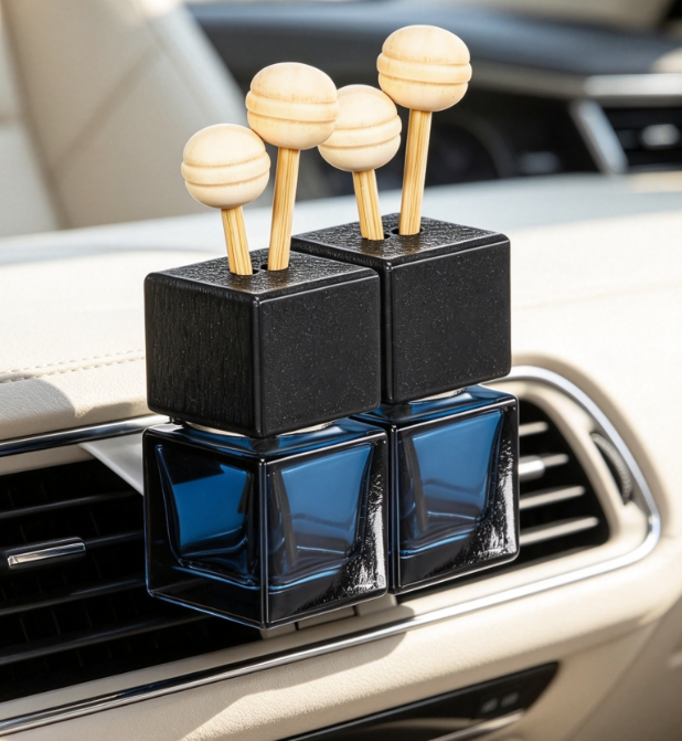 Refillable Glass Car Air Freshener Clip Set (2-Piece) - Image 2