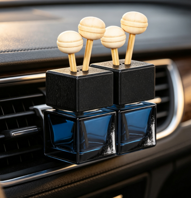 Refillable Glass Car Air Freshener Clip Set (2-Piece)