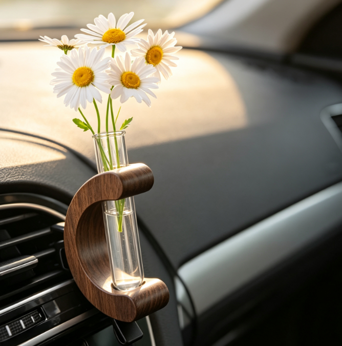 Mini Glass Vase Car Vent Clip