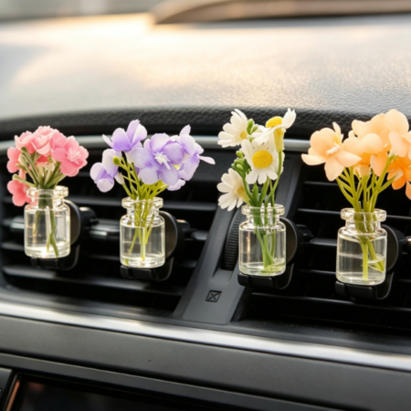Floral/Daisy Vase Car Air Freshener Set