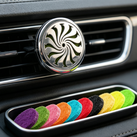 Stainless Steel Car Air Freshener Clip with Replacement Pads