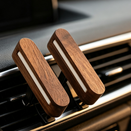 Walnut Wood Car Diffuser Clip with Scent Stick