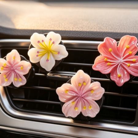 Pink Flower Car Air Freshener Clip Set (6-Piece)