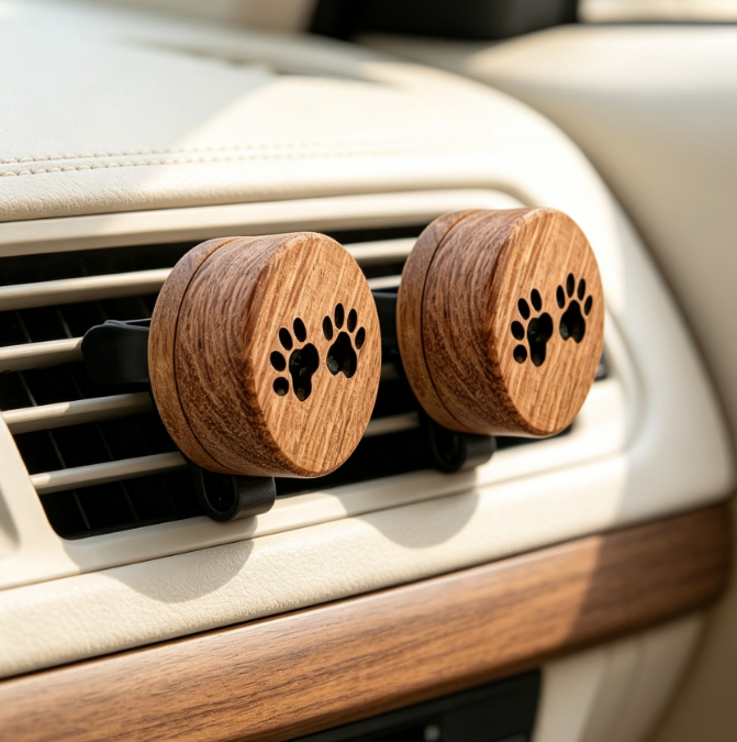 Wooden Footprint Pattern Car Diffuser Clip - Image 2