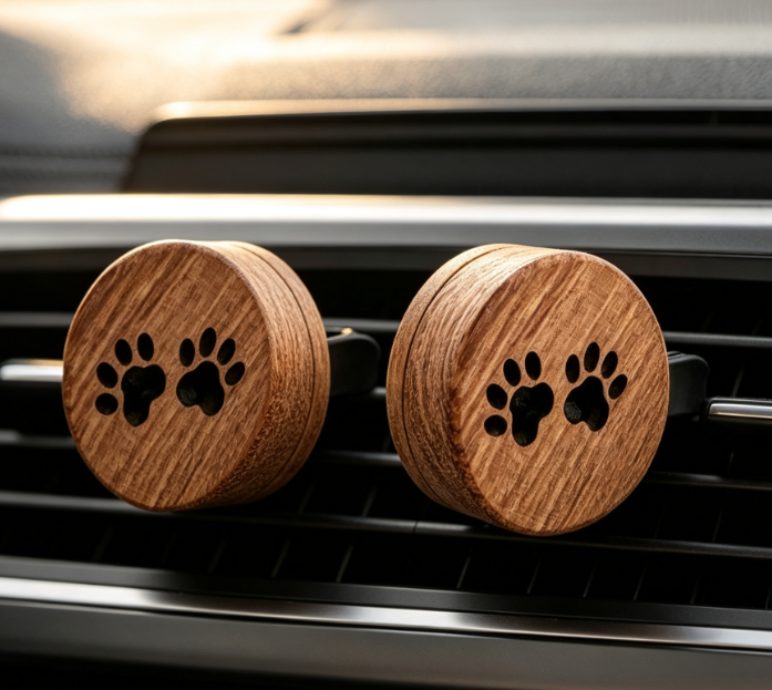 Wooden Footprint Pattern Car Diffuser Clip