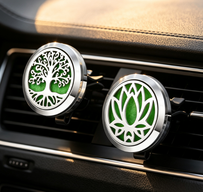 Tree of Life Stainless Steel Car Air Freshener Clip Set (2-Piece)