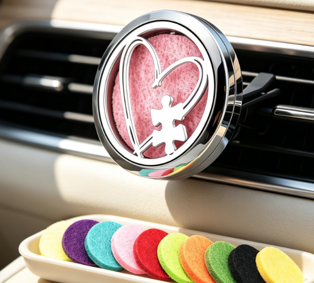 Heart Puzzle Car Air Freshener Clip (Gift for Her) - Image 2