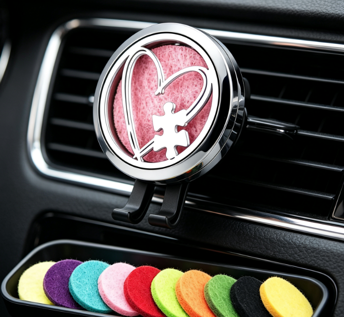 Heart Puzzle Car Air Freshener Clip (Gift for Her)