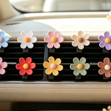 Floral-Shaped Car Air Freshener Clip Set (10-Piece)