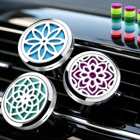 Lotus Metal Car Air Freshener Clip with Replacement Pads