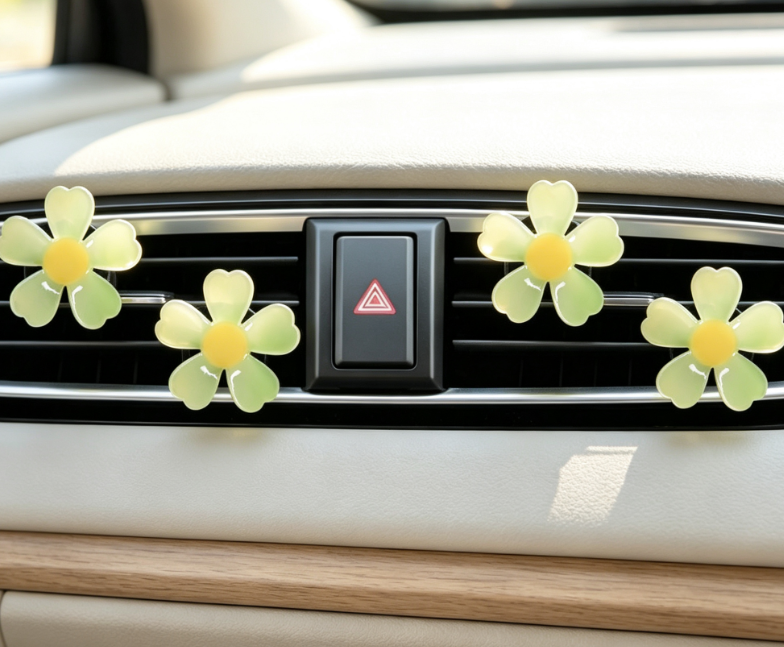 Resin Rotating Flower Car Air Freshener Clip Set - Image 2