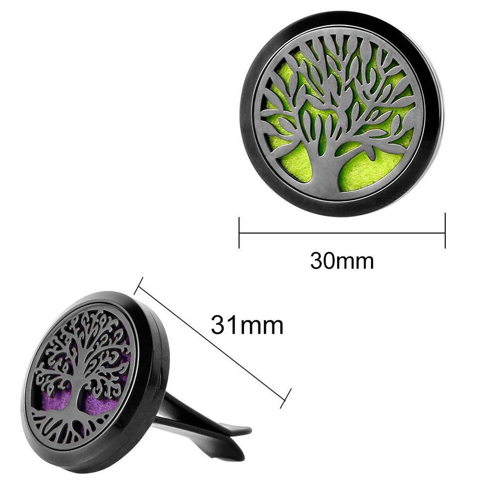 Tree Of Life Black Car Diffuser Clip Set - Image 2