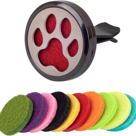 Stainless Steel Paw Print Car Air Freshener Clip