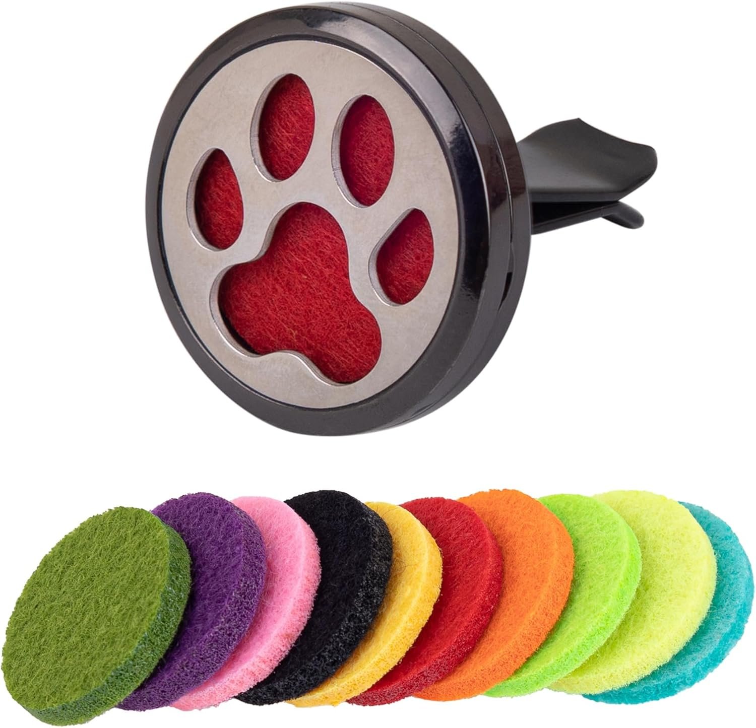 Stainless Steel Paw Print Car Air Freshener Clip
