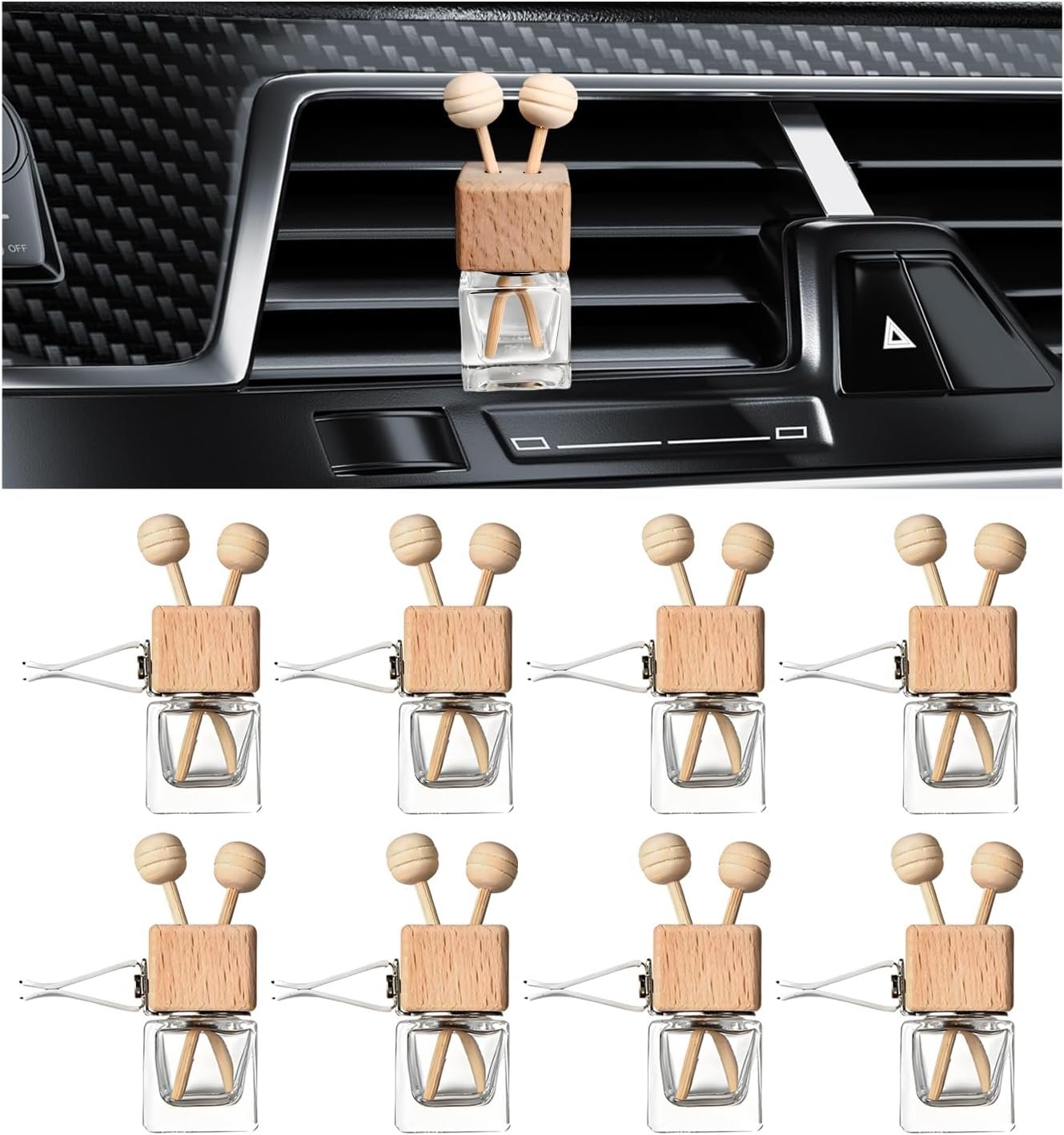 Refillable Glass Essential Oil Car Diffuser Bottle