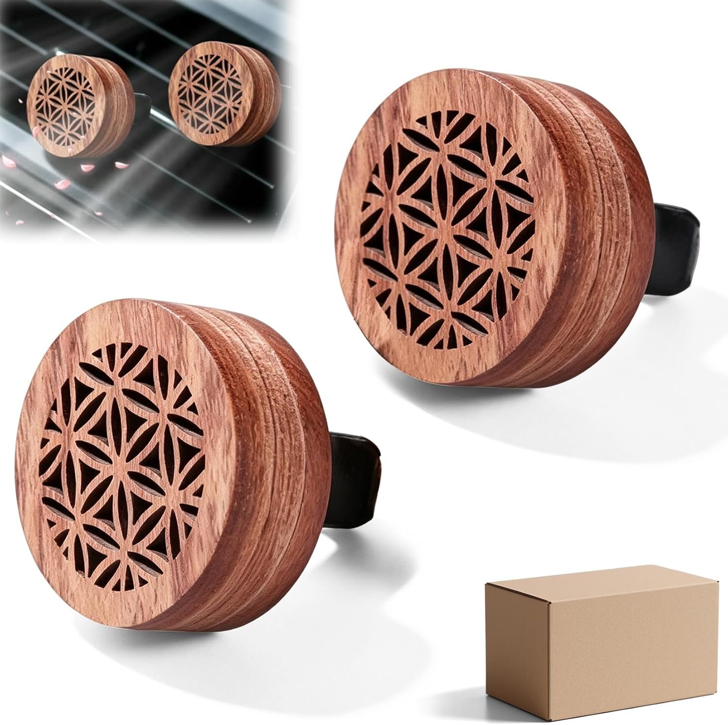 Redwood And Volcanic Stone Car Essential Oil Diffuser Clip