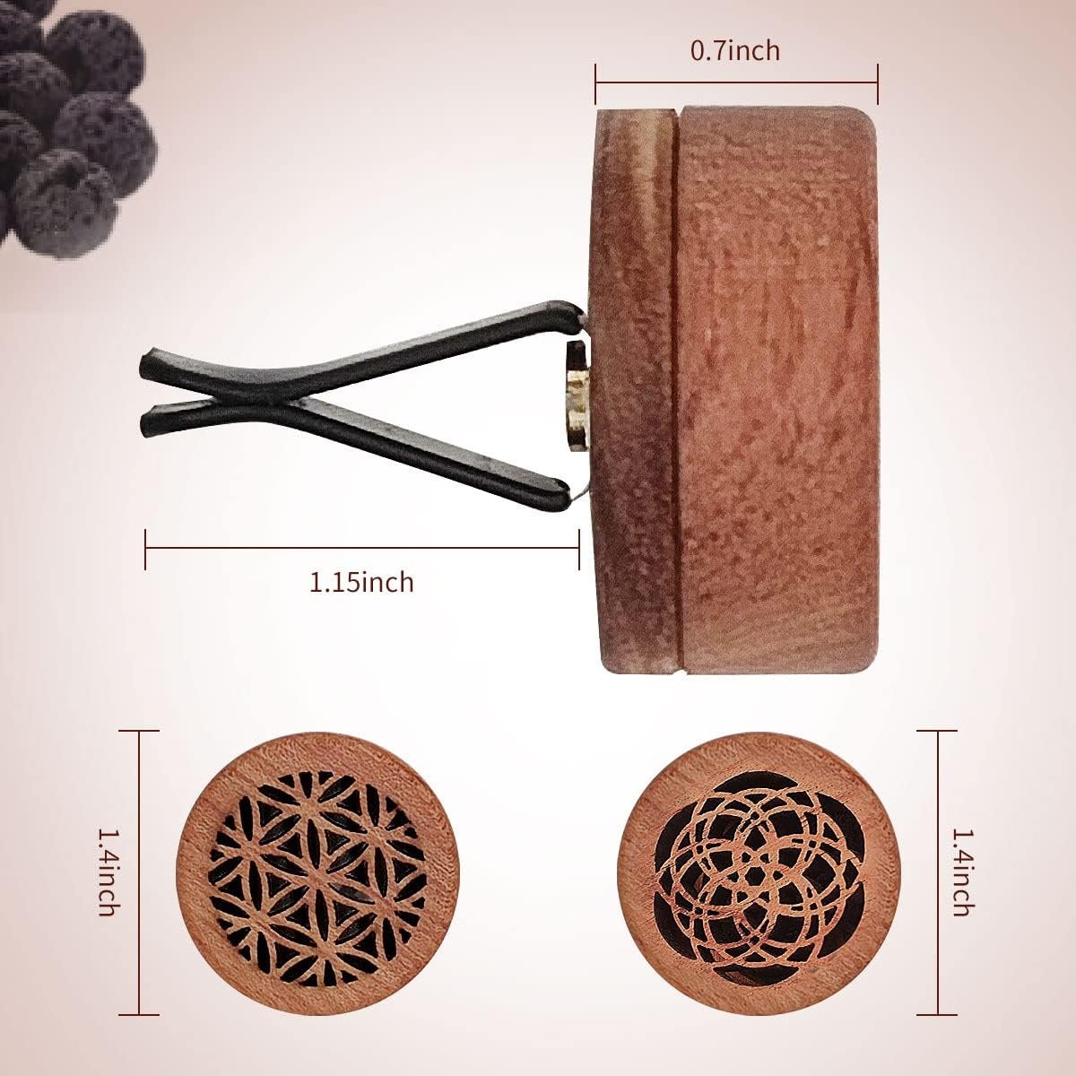 Mini Wooden And Volcanic Stone Car Diffuser - Image 2
