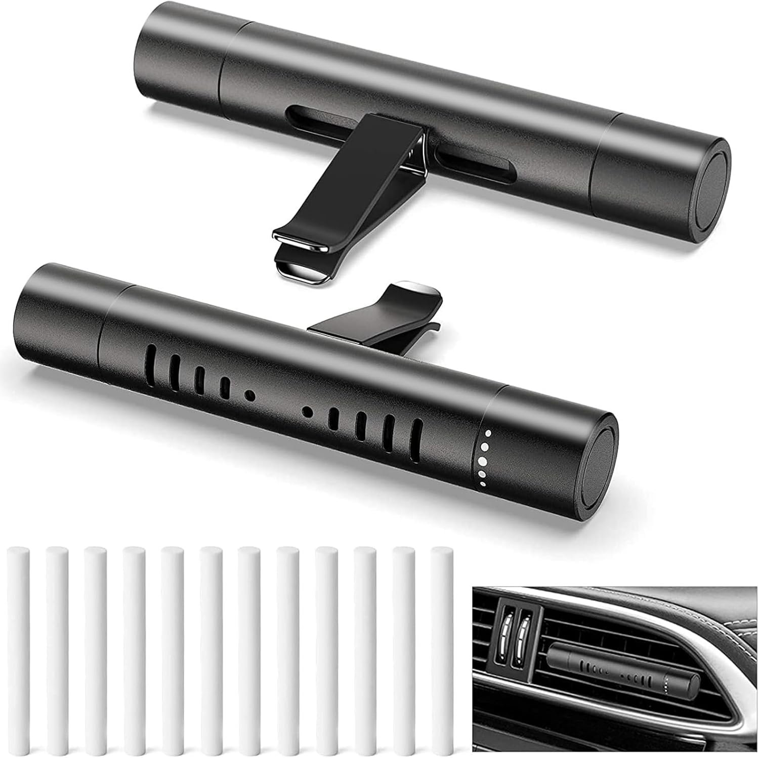 Car Diffuser Clip Set With Fragrance Sticks