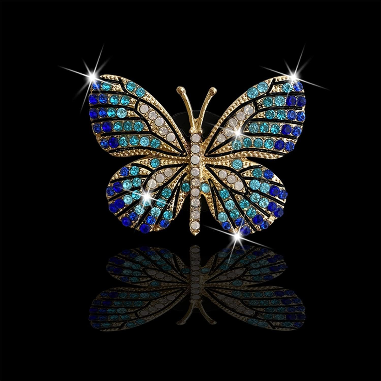 Rhinestone Butterfly And Daisy Car Air Freshener Clip - Image 2