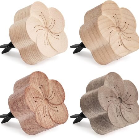 Wooden Flower-Shaped Car Air Freshener Diffuser Clip