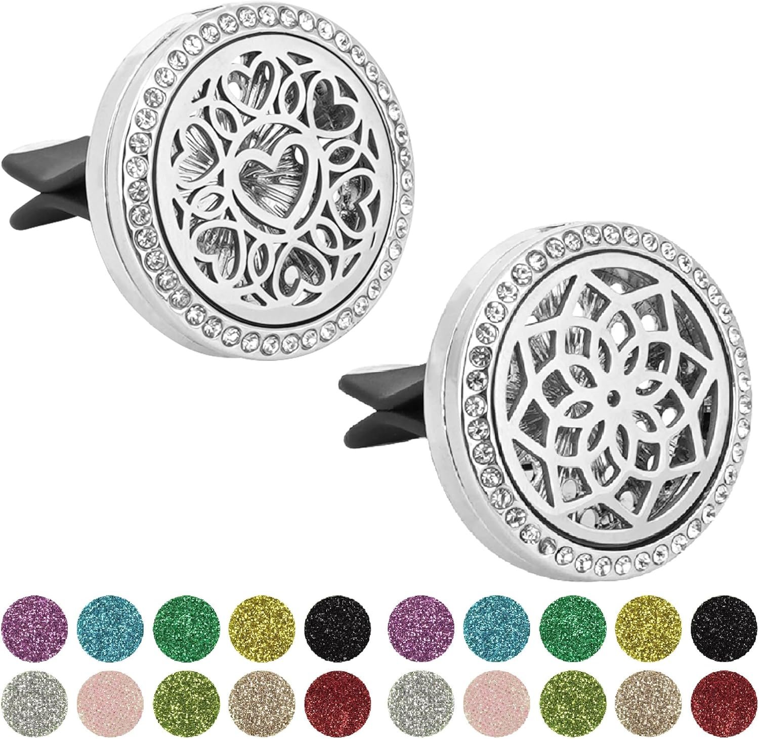 Sparkly Car Diffuser Set (2-Pack) With Replacement Pads