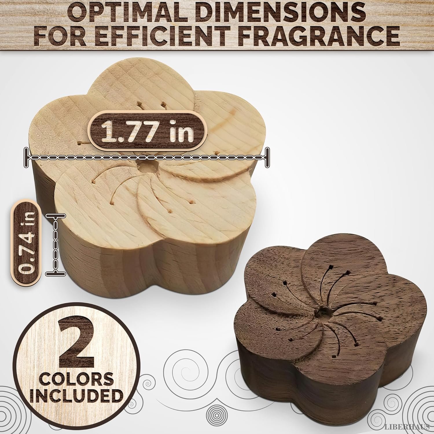 Magnetic Wooden Flower Car Essential Oil Diffuser Clip - Image 2