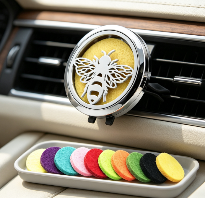 Bee-Shaped Stainless Steel Car Air Freshener Clip - Image 2